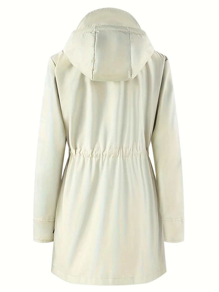 Dames trenchcoat | Jas met capuchon en verstelbare taille
