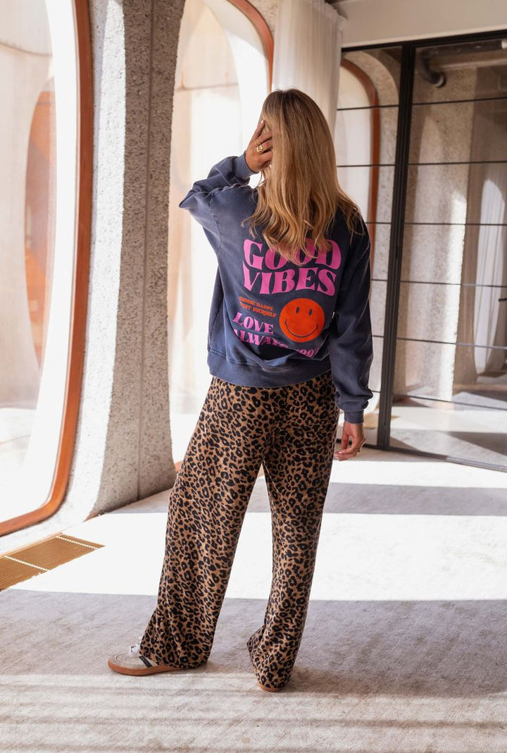 Dames joggingbroek | Leopard print broek in zachte stof