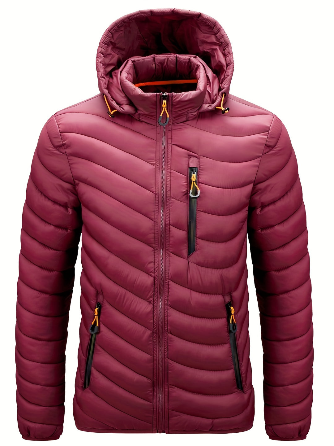 Heren donsjas | Warme winterjas met capuchon en rits