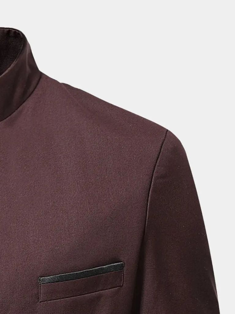 Elegante herenjas met opstaande kraag en slanke pasvorm