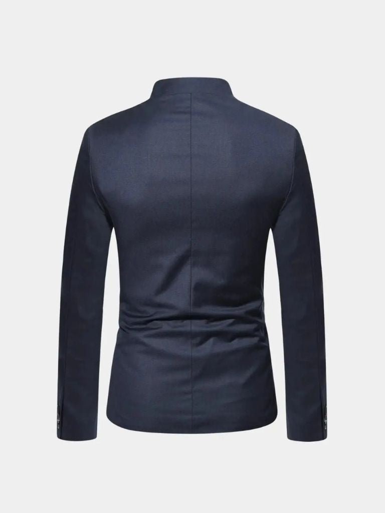 Elegante herenjas met opstaande kraag en slanke pasvorm