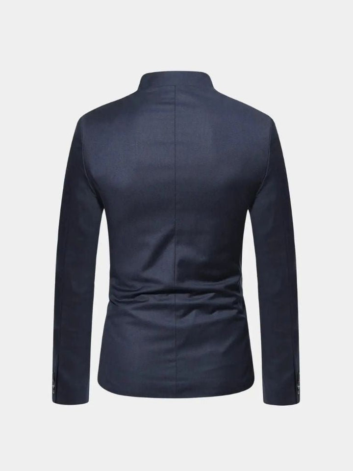 Elegante herenjas met opstaande kraag en slanke pasvorm