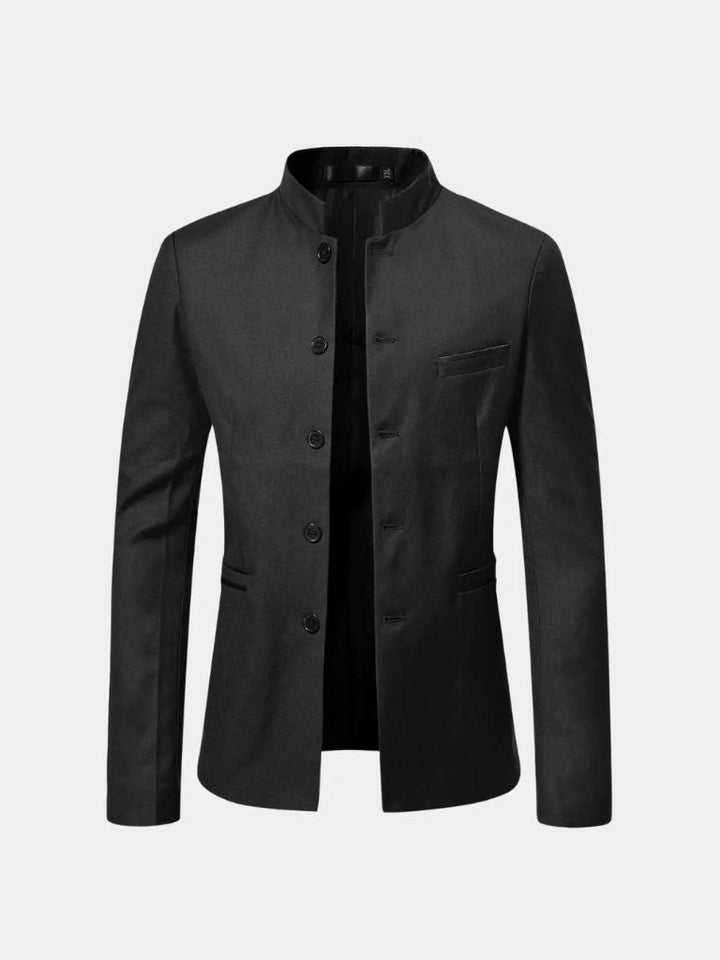 Elegante herenjas met opstaande kraag en slanke pasvorm
