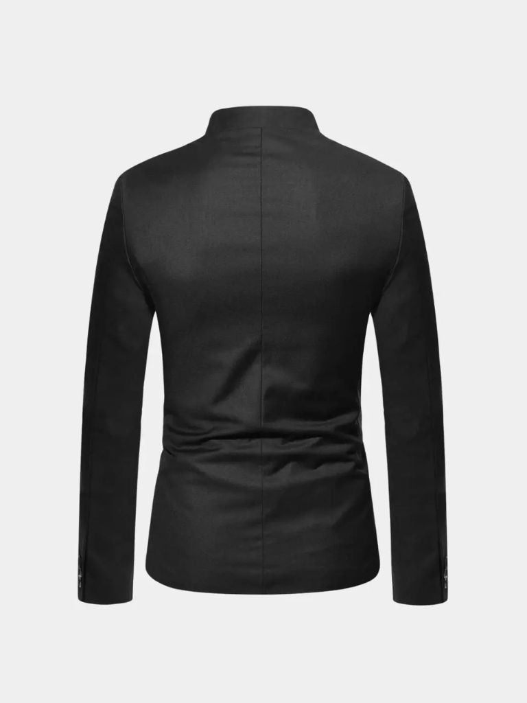Elegante herenjas met opstaande kraag en slanke pasvorm