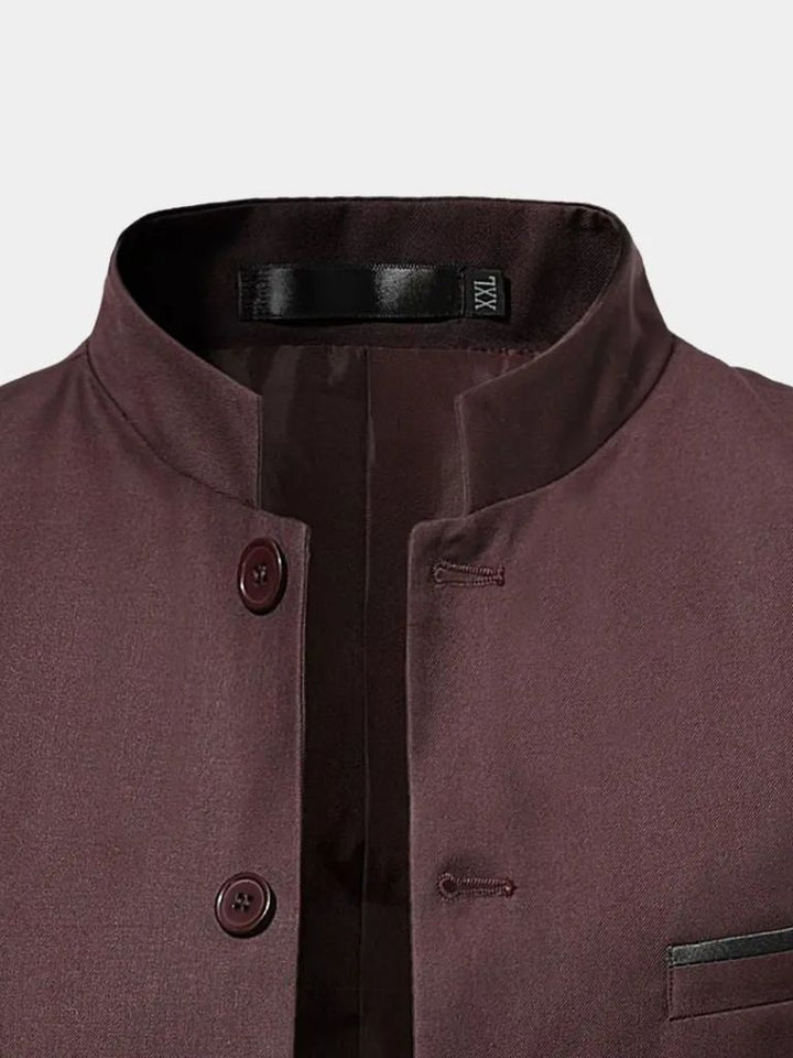 Elegante herenjas met opstaande kraag en slanke pasvorm