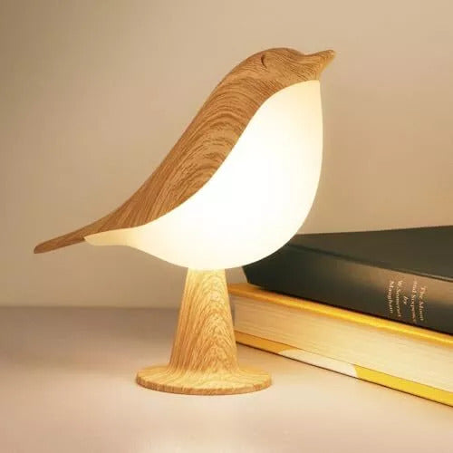 Vogelvormige houten tafellamp – sfeervolle decoratieve nachtlamp