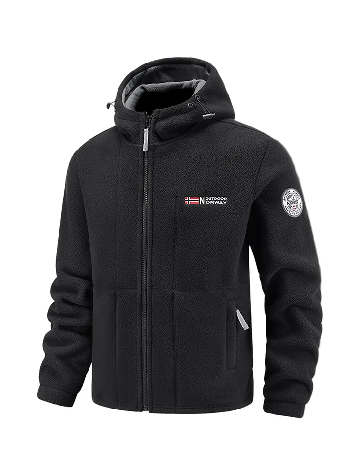 Winter fleece jas heren | Warme jas met capuchon en meerdere zakken