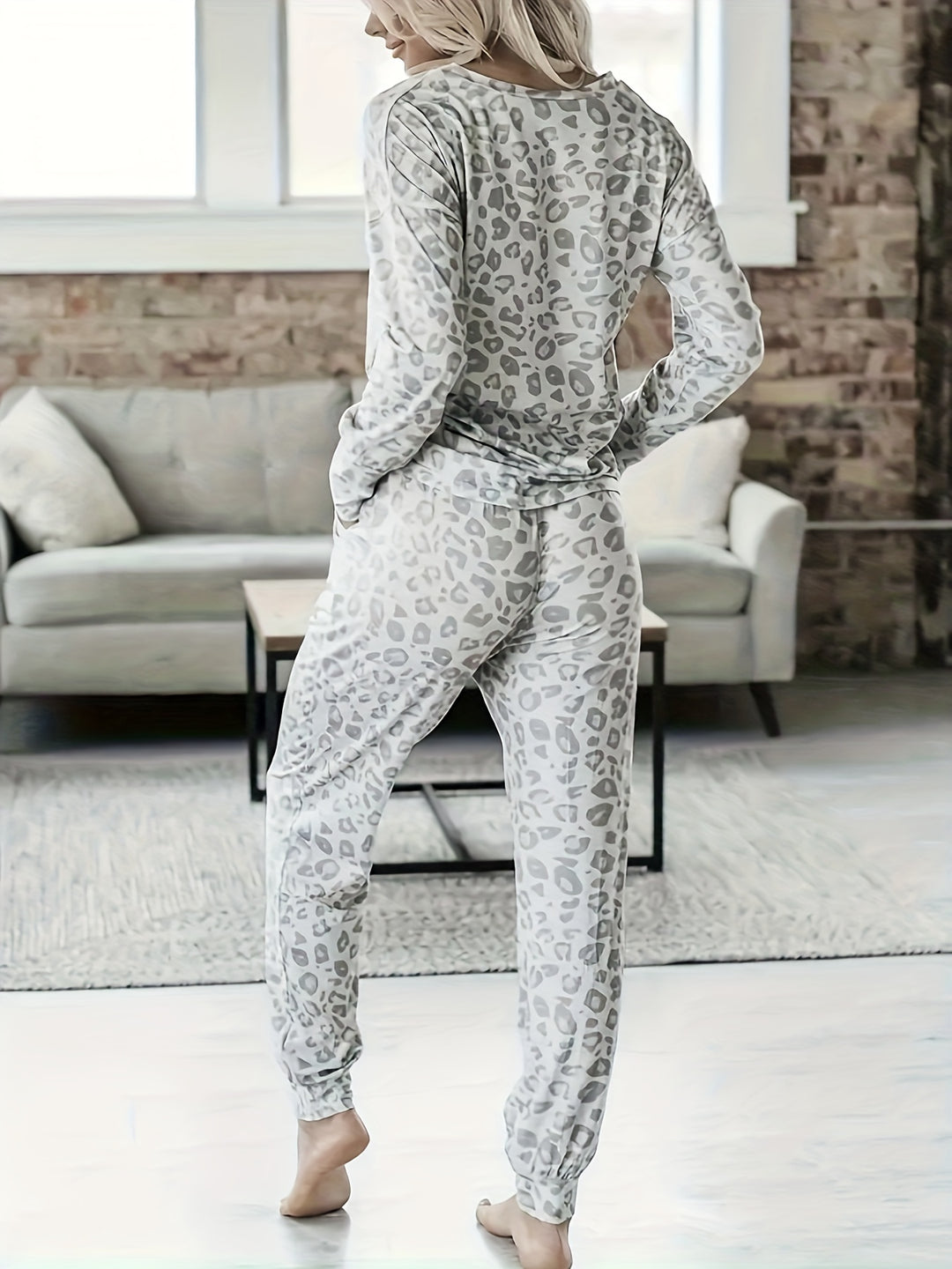 Dames pyjama set | Loungewear dames met luipaardprint