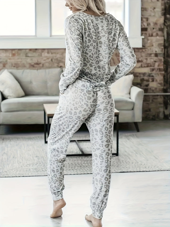 Dames pyjama set | Loungewear dames met luipaardprint