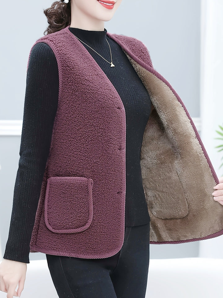 Dames vest | Puffer vest met fleece voering