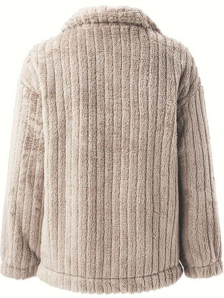 Teddy jas dames | Warme winterjas dames met zakken