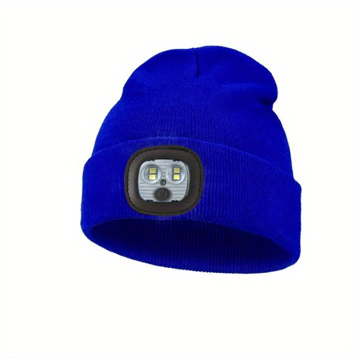 Unisex Wintermuts met Ingebouwde LED Lamp – Oplaadbare Verlichte Beanie voor Buitenactiviteiten