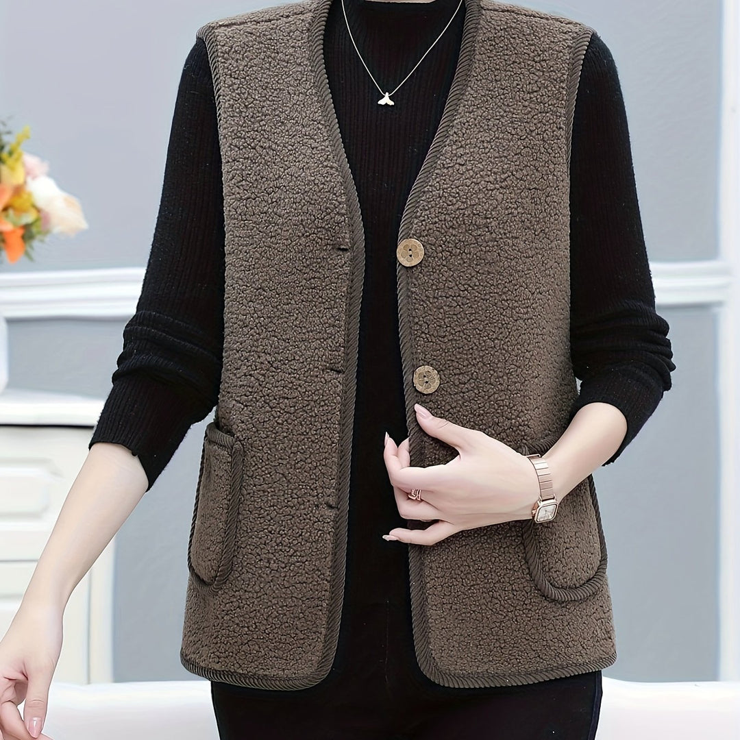 Dames vest | Puffer vest met fleece voering
