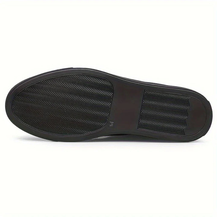 Heren sneakers zwart | Leren low top casual schoenen