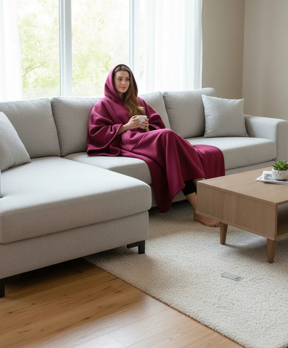 Hoodie deken | Fleece cape met capuchon voor dames en heren