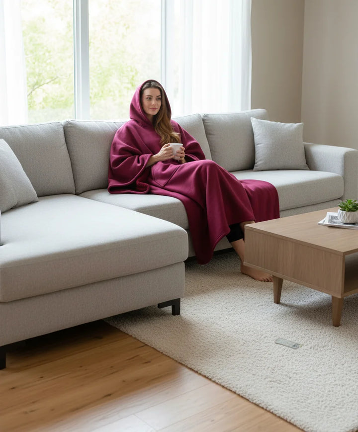 Hoodie deken | Fleece cape met capuchon voor dames en heren