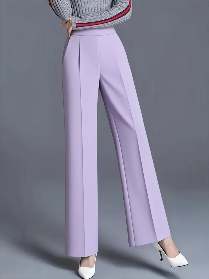 Dames pantalon | Hoge taille wide leg broek voor kantoor