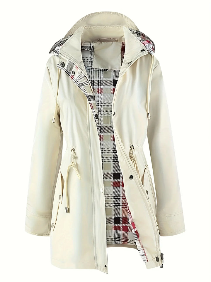 Dames trenchcoat | Jas met capuchon en verstelbare taille