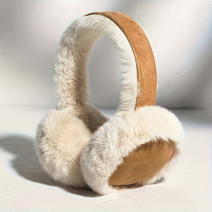 Dames oorwarmers | Fleece earmuffs van suède, opvouwbaar en warm
