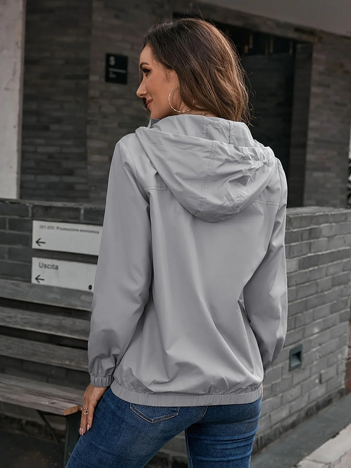 Dames regenjas | Lichtgewicht windproof jas met capuchon en rits