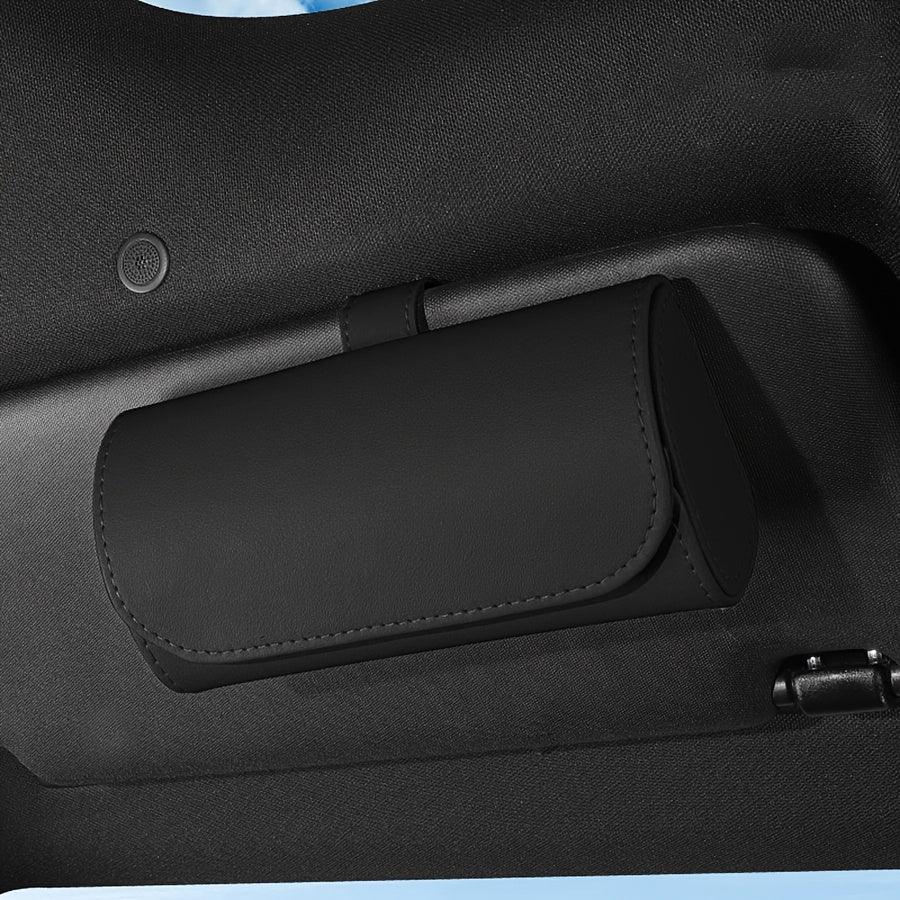 Auto brilhouder | Leren look zonnebril clip met stiksel detail
