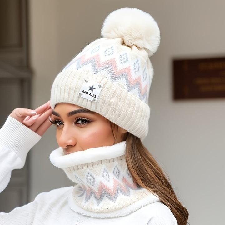 Wintermuts dames | Fleece beanie met gezichtsmasker set
