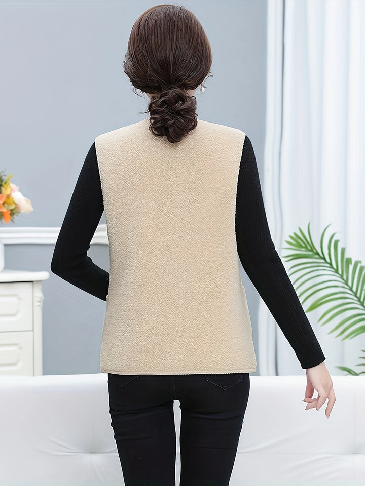 Dames vest | Puffer vest met fleece voering