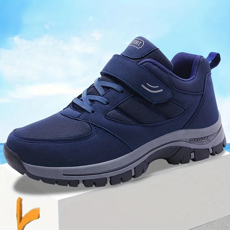 Heren sneakers zwart | Comfortabele sportschoenen met klittenband
