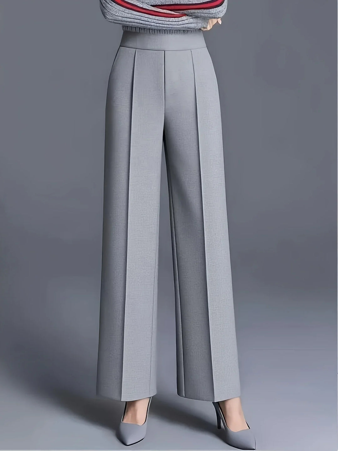 Dames pantalon | Hoge taille wide leg broek voor kantoor