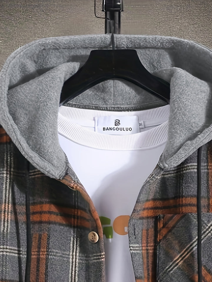 Erik | Heren jas met capuchon en ruitpatroon