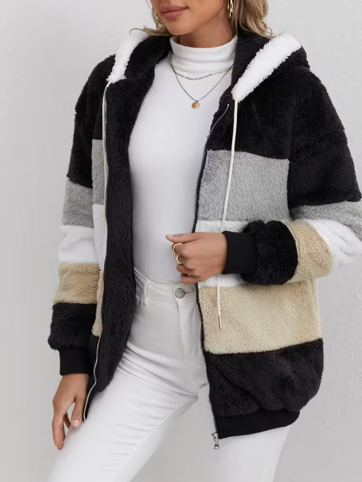 Warme dames fluffy vest | Teddy trui met rits