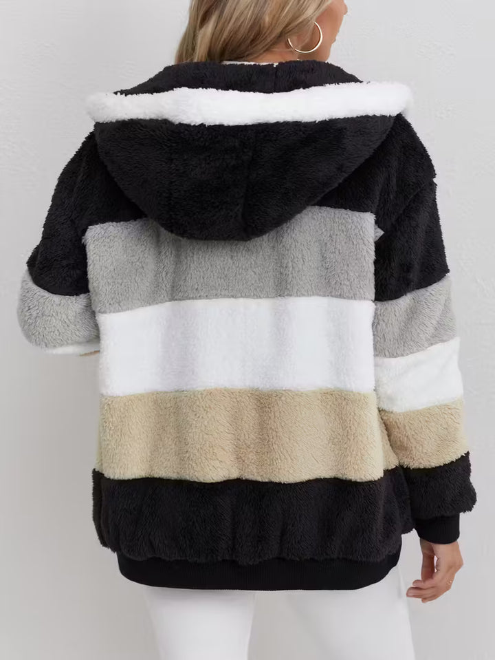 Warme dames fluffy vest | Teddy trui met rits