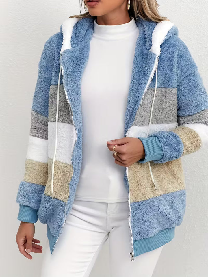 Warme dames fluffy vest | Teddy trui met rits