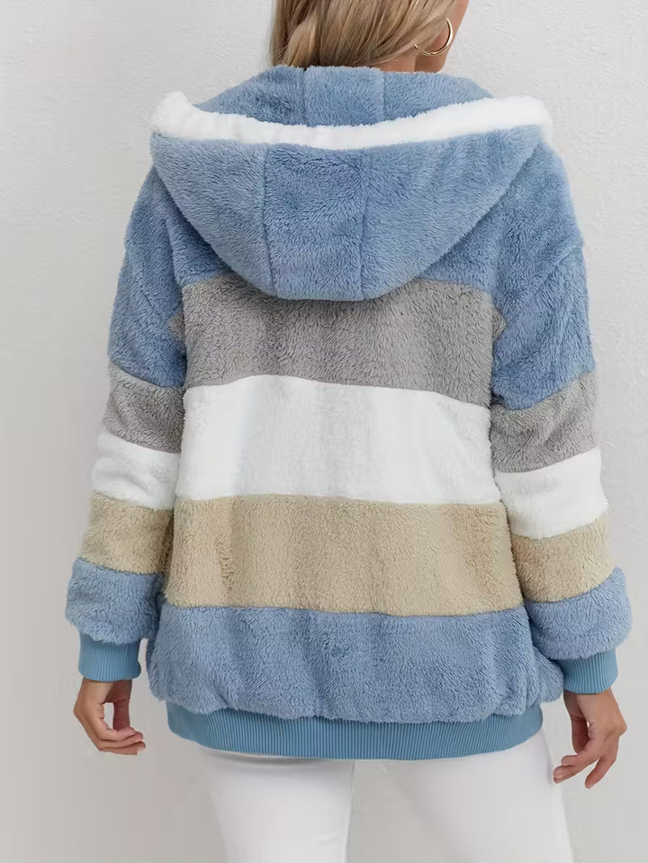 Warme dames fluffy vest | Teddy trui met rits