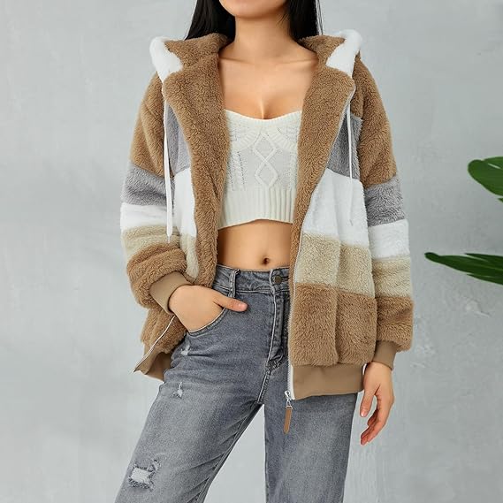Warme dames fluffy vest | Teddy trui met rits