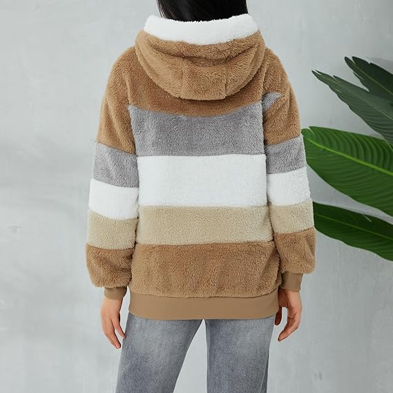 Warme dames fluffy vest | Teddy trui met rits
