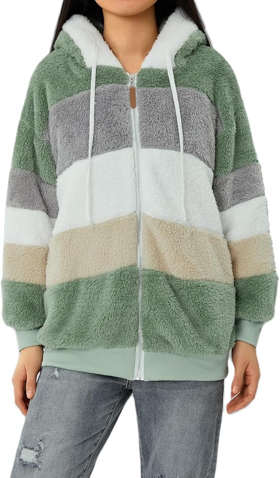 Warme dames fluffy vest | Teddy trui met rits