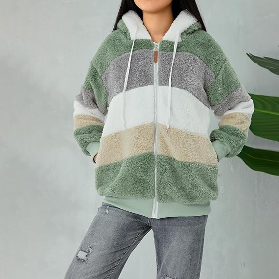 Warme dames fluffy vest | Teddy trui met rits