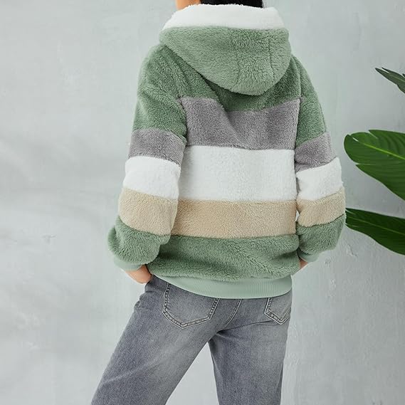 Warme dames fluffy vest | Teddy trui met rits