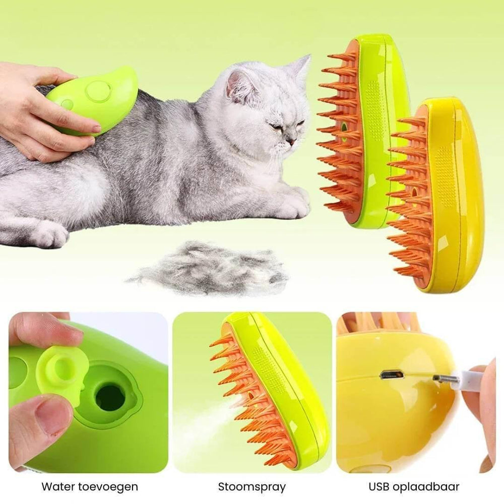 FurGlow™ | Stoomborstel voor katten en honden - Storebay.nl