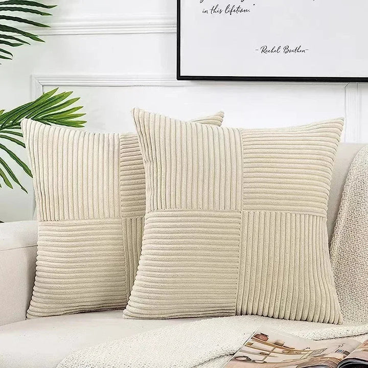 Corduroy Duo | Set van 2 zachte kussenhoezen met ribstructuur