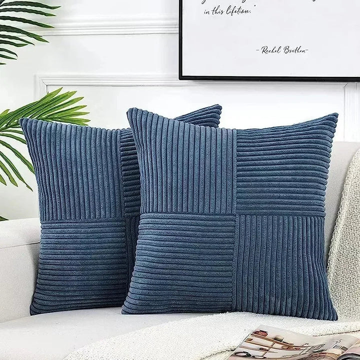 Corduroy Duo | Set van 2 zachte kussenhoezen met ribstructuur