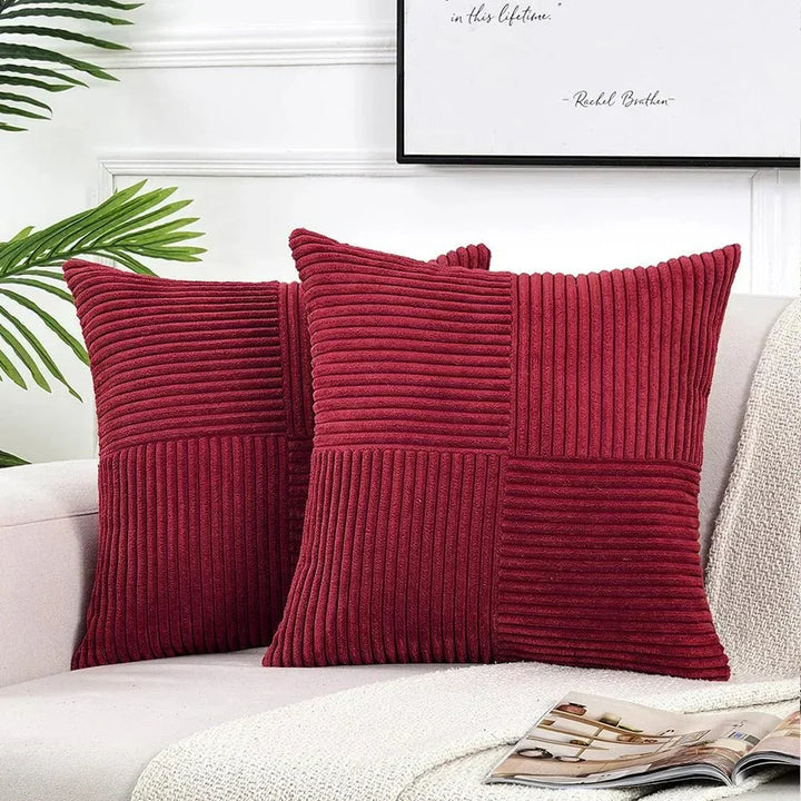Corduroy Duo | Set van 2 zachte kussenhoezen met ribstructuur