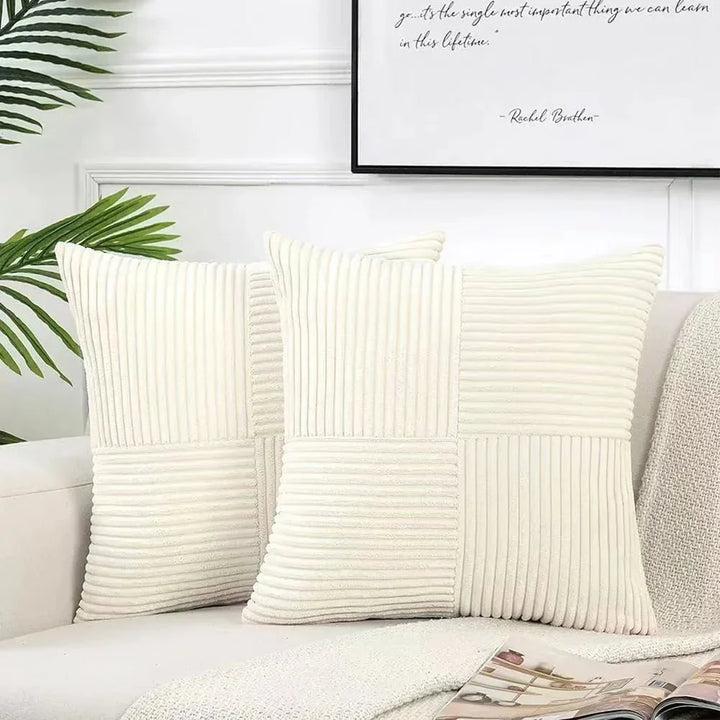 Corduroy Duo | Set van 2 zachte kussenhoezen met ribstructuur