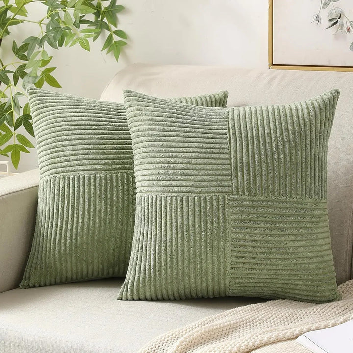Corduroy Duo | Set van 2 zachte kussenhoezen met ribstructuur