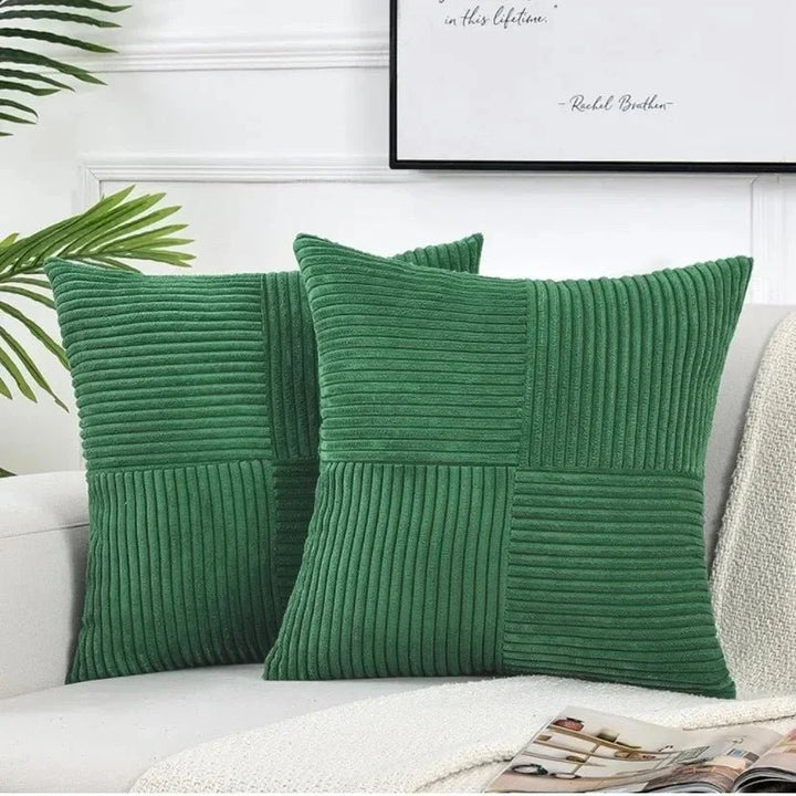 Corduroy Duo | Set van 2 zachte kussenhoezen met ribstructuur