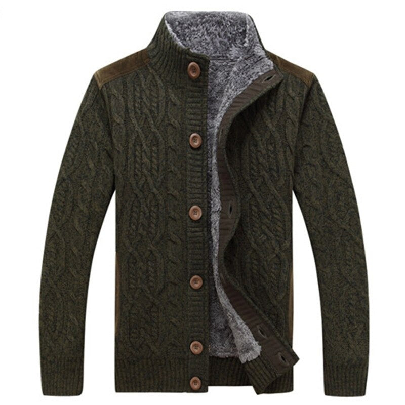 Heren gebreid vest met kabelpatroon en fleecevoering | warm & stijlvol
