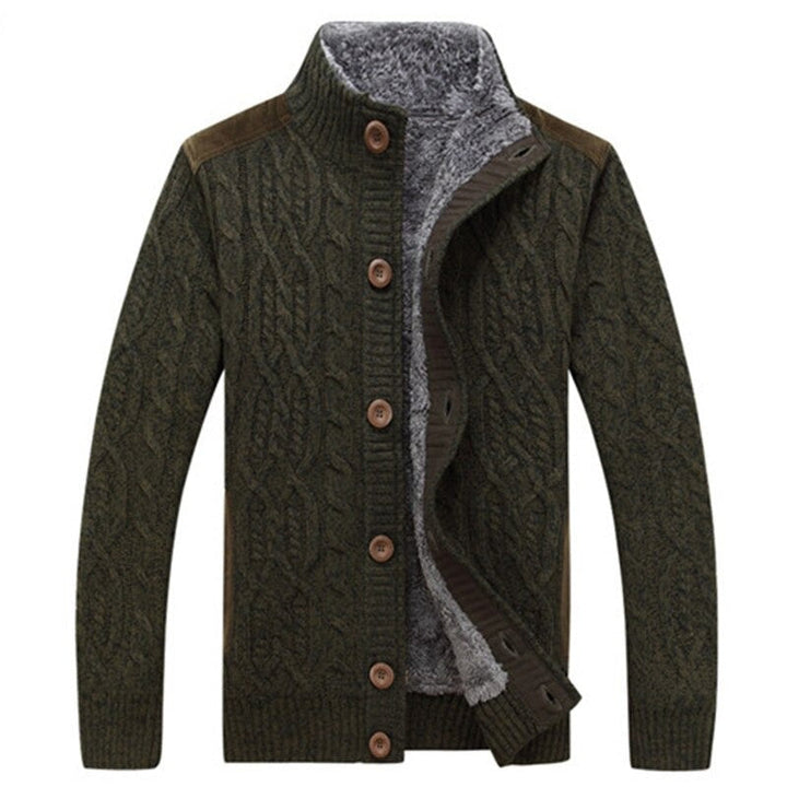 Heren gebreid vest met kabelpatroon en fleecevoering | warm & stijlvol