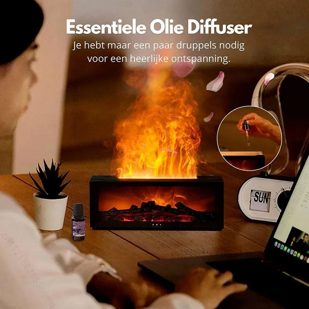 HaardVlam Luxe™ | Diffuser met vlamprojectie en aromatherapie - Storebay.nl