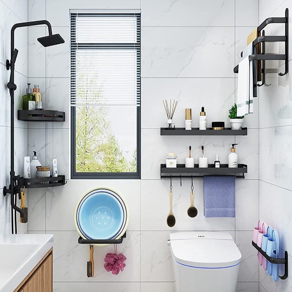 Handdoekenrek voor badkamer met haken - Storebay.nl